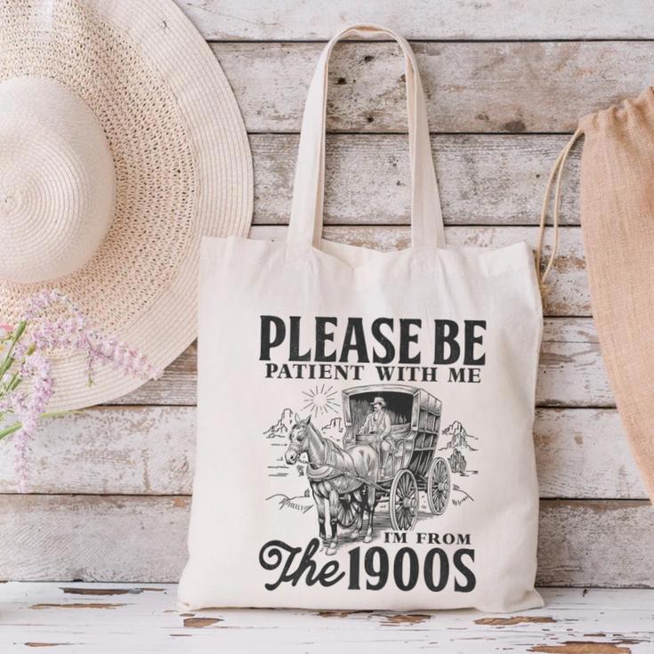 Please Be Patient I'm From The 1900s Horse Drawn Wagon Gifts Premium Canvas Tote Bag