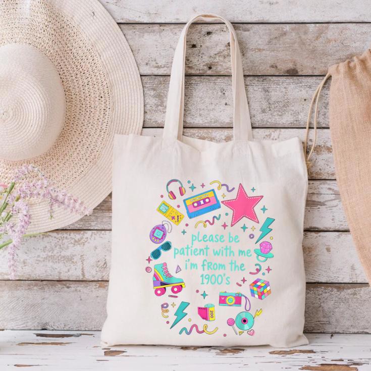 Please Be Patient With Me I'm From The 1900s Humor Saying Canvas Tote Bag Please Be Patient With Me I'm From The 1900s Humor Saying Canvas Tote Bag