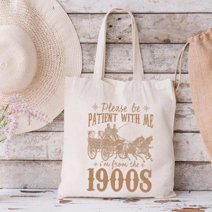 Please Be Patient I'm From The 1900s Mom Dad Men Women Premium Tri-Blend Canvas Tote Bag