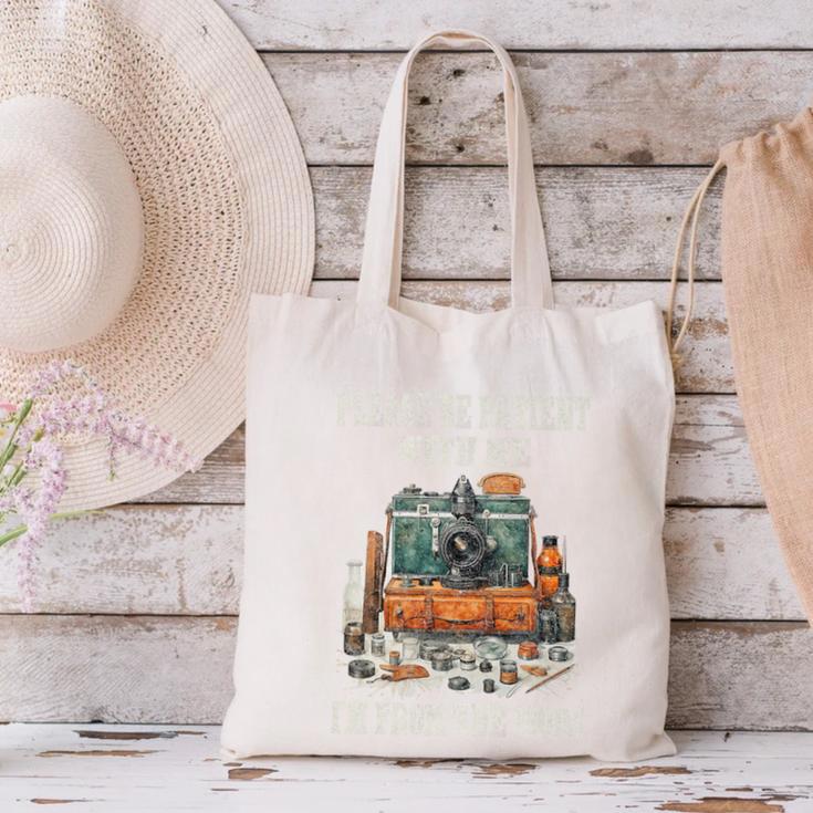 Please Be Patient With Me I'm From The 1900s Photographer Premium Canvas Tote Bag Please Be Patient With Me I'm From The 1900s Photographer Premium Canvas Tote Bag