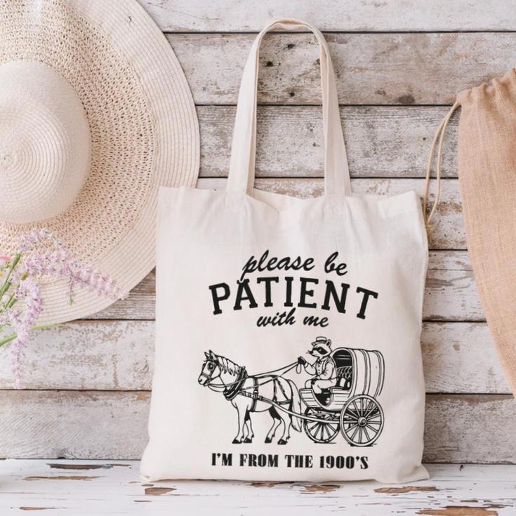 Please Be Patient I'm From The 1900s Raccoon Lover Premium Canvas Tote Bag