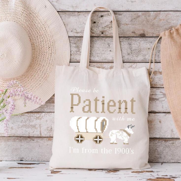 Please Be Patient With Me I'm From The 1900s Retro Gamer Premium Canvas Tote Bag