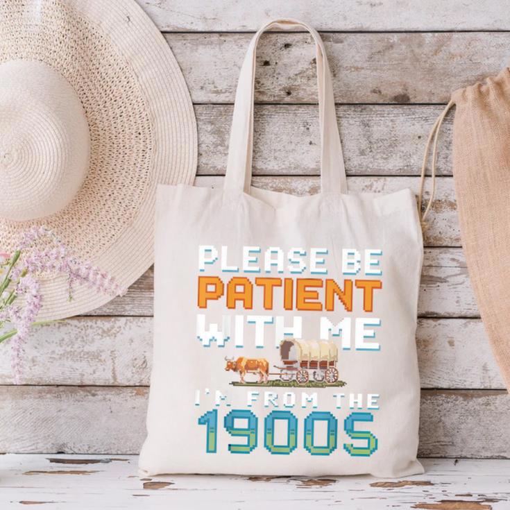 Please Be Patient With Me I'm From The 1900s Retro Grandpa Canvas Tote Bag
