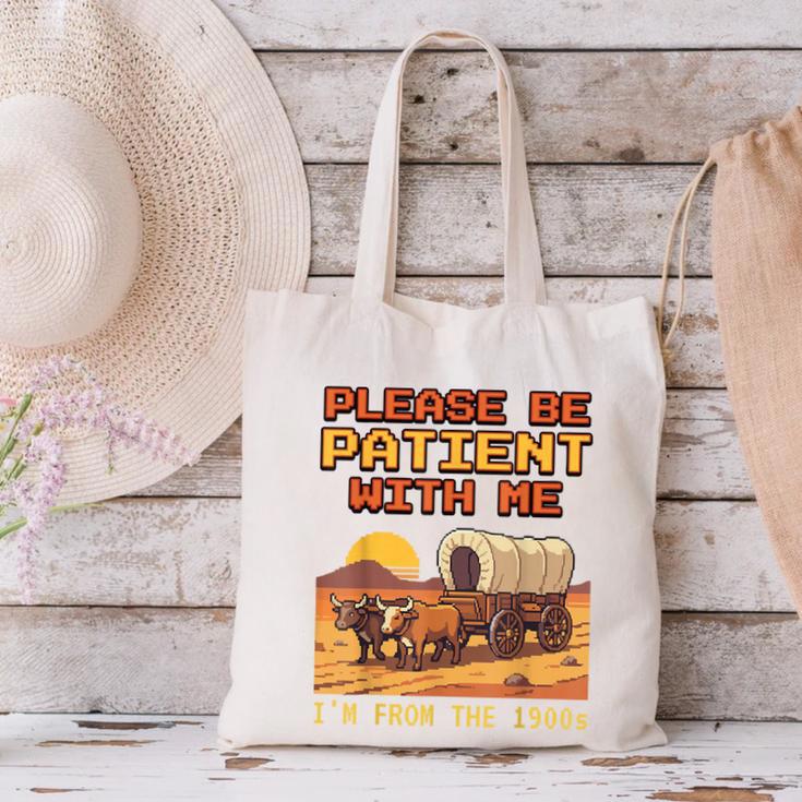 Please Be Patient I'm From The 1900s Retro Pixel Art Canvas Tote Bag