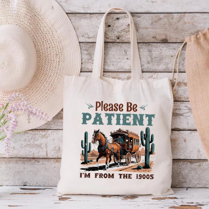 Please Be Patient I'm From The 1900s Stagecoach Western Vint Premium Tri-Blend Canvas Tote Bag