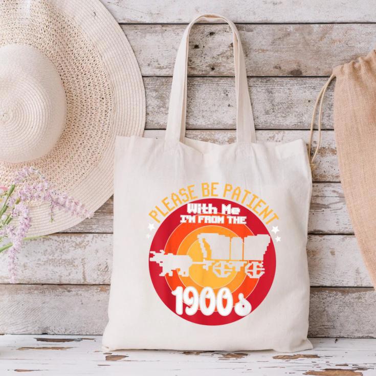 Please Be Patient With Me I'm From The 1900s Vintage Meme Canvas Tote Bag