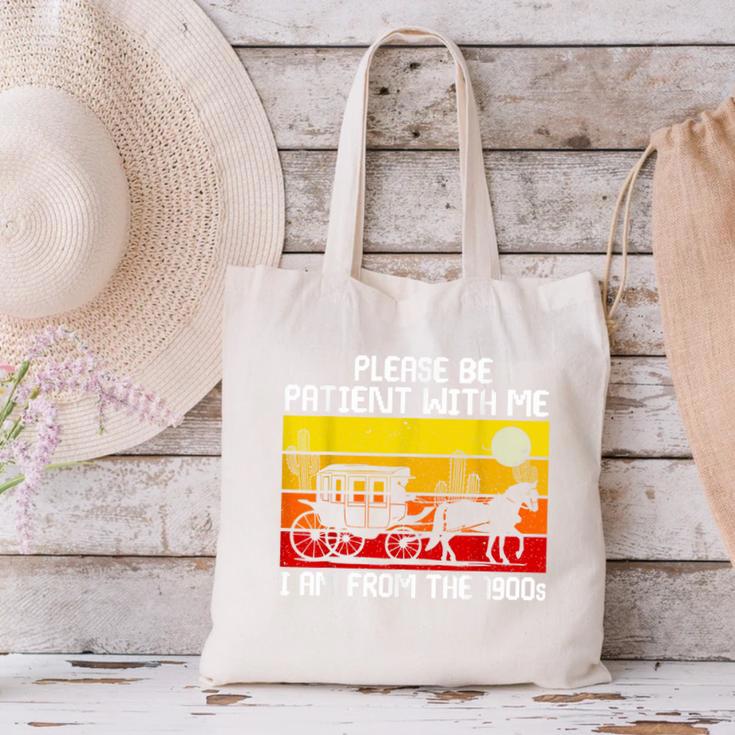 Please Be Patient With Me I'm From The 1900s Vintage Sun Set Canvas Tote Bag