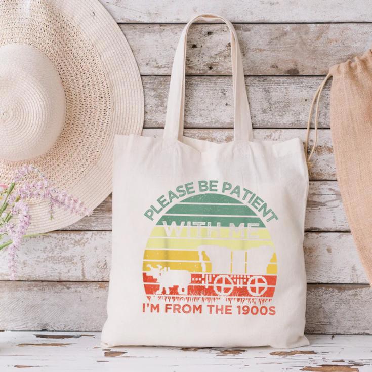 Please Be Patient With Me I'm From The 1900s Vintage Sunset Canvas Tote Bag Please Be Patient With Me I'm From The 1900s Vintage Sunset Canvas Tote Bag