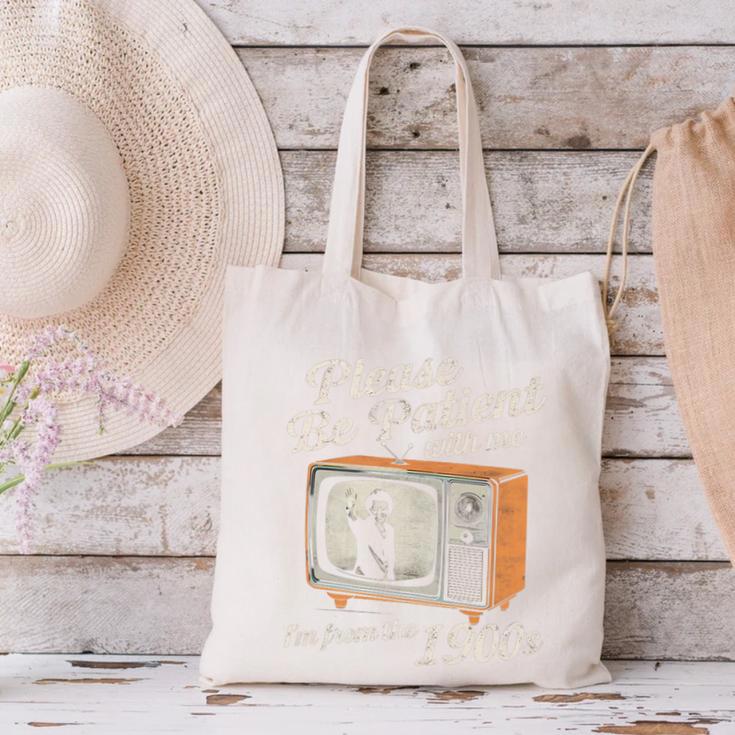 Please Be Patient With Me I'm From The 1900s Vintage TV Premium Canvas Tote Bag