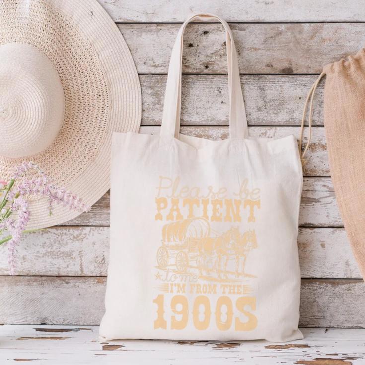 Please Be Patient To Me I'm From The 1900s Wild West Vintage Premium Canvas Tote Bag