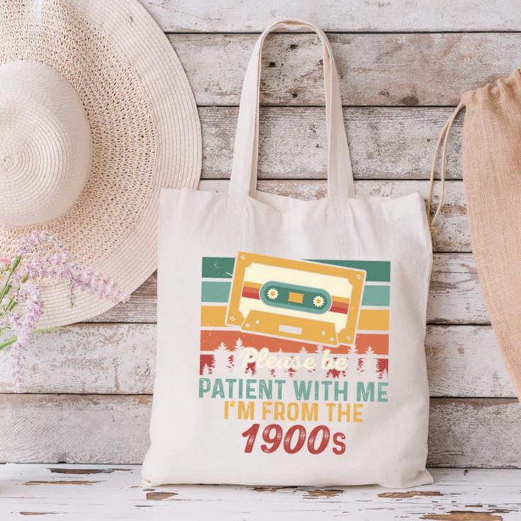 Please Be Patient-With Me I'm From The 1900s Retro Music Canvas Tote Bag