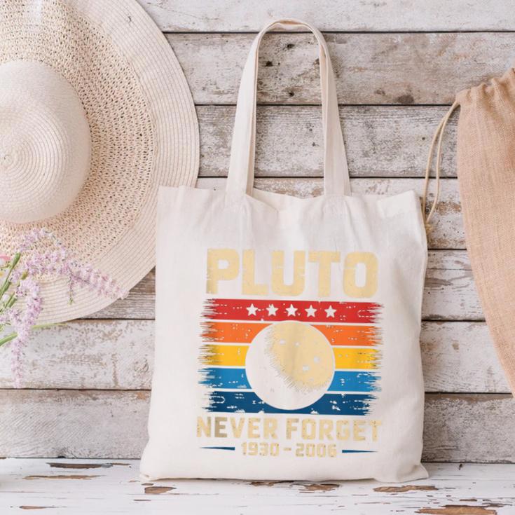 Pluto Never Forget Space Nostalgia Astronomy Humor Canvas Tote Bag