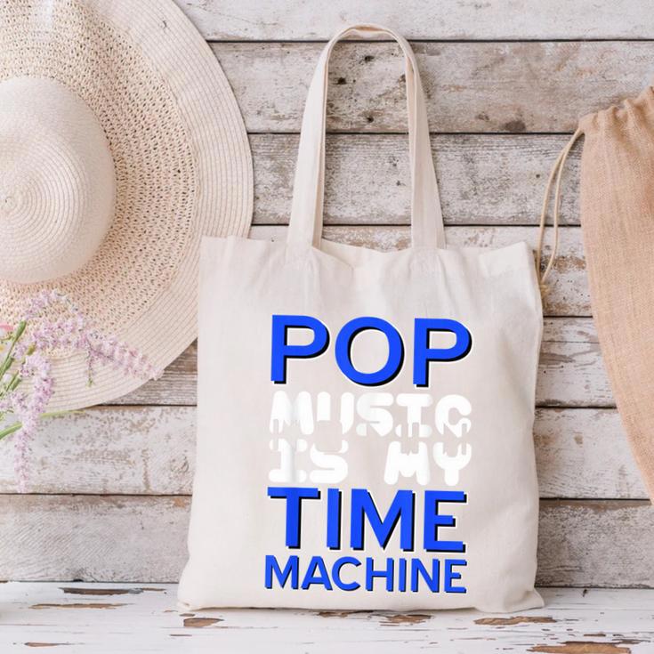 Pop Music Becomes a Time Machine Nostalgia Sound Quote Canvas Tote Bag