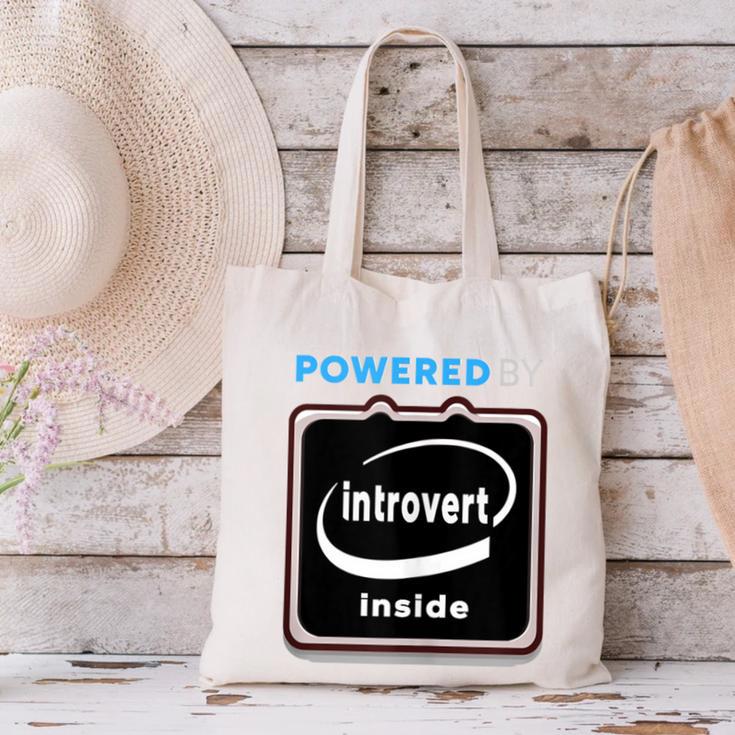 Powered By Introvert Inside Embrace Your Quiet Strength Canvas Tote Bag Powered By Introvert Inside Embrace Your Quiet Strength Canvas Tote Bag