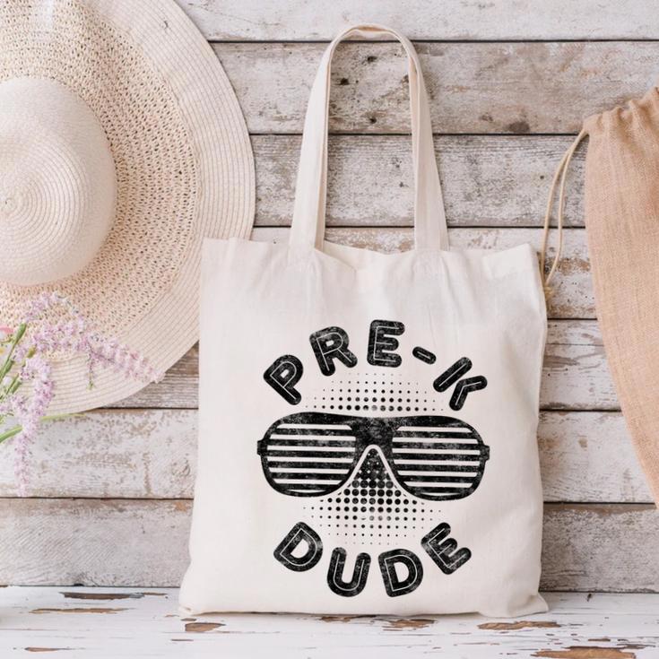 Pre-K Dude Shirt Boy Girl Graduation Back To School Canvas Tote Bag