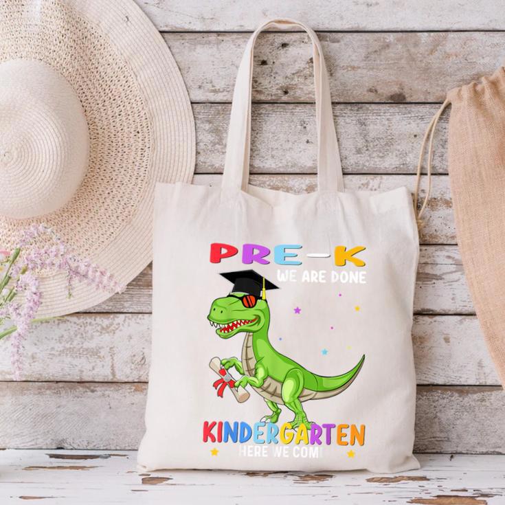 Pre k Graduation We Are Done Class 2023 Pre-k Dinosaur Boys Canvas Tote Bag