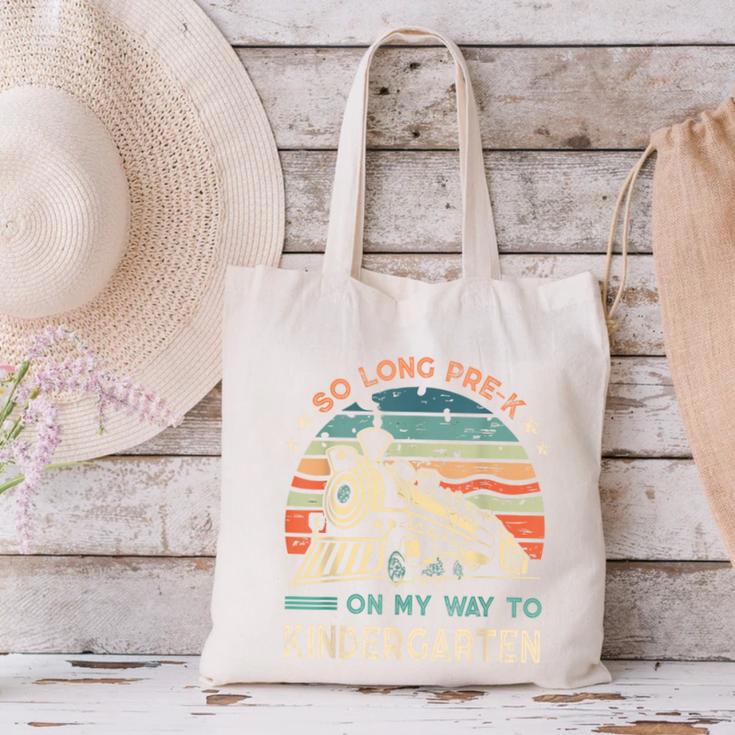 Pre-k Graduation To Kindergarten Retro Vintage Train Kids Canvas Tote Bag
