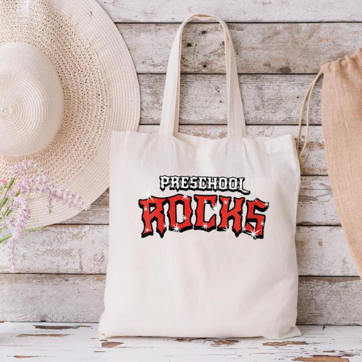 Preschool Rocks Back To School Graduation Teacher Student Canvas Tote Bag