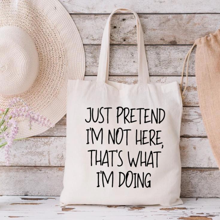 Pretend Introvert Introverted Apparel Canvas Tote Bag Pretend Introvert Introverted Apparel Canvas Tote Bag