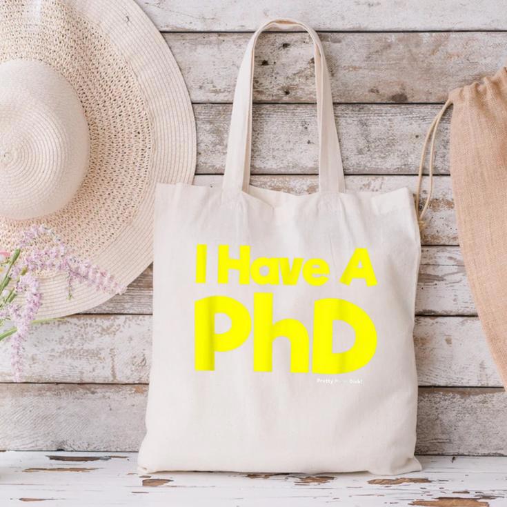Pretty Huge Dick Joke Graduation PhD Humor Canvas Tote Bag