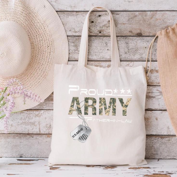 Proud Army Father-In-Law US Army Graduation Father-In-Law Canvas Tote Bag