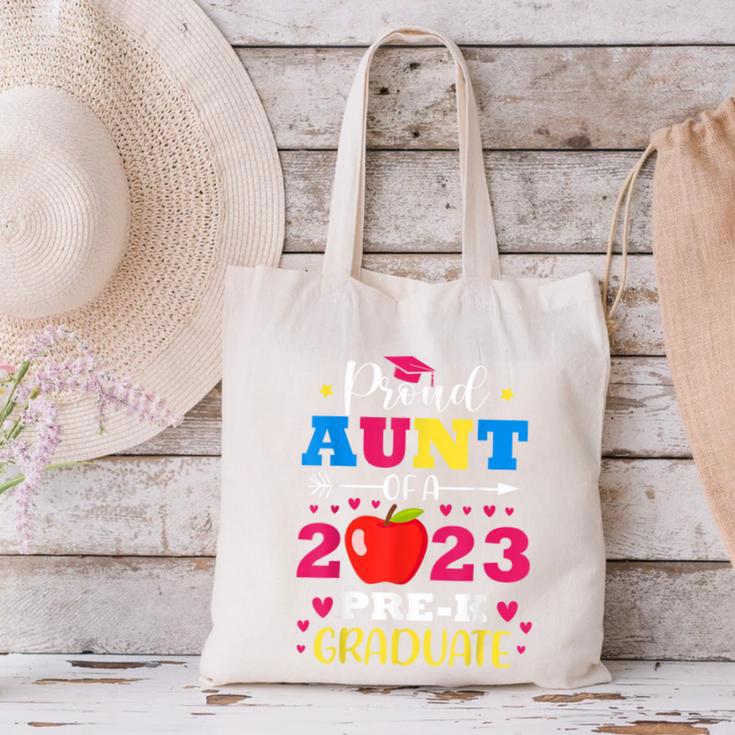 Proud Aunt Of 2023 Pre-K Graduate Senior Graduation Matching Canvas Tote Bag