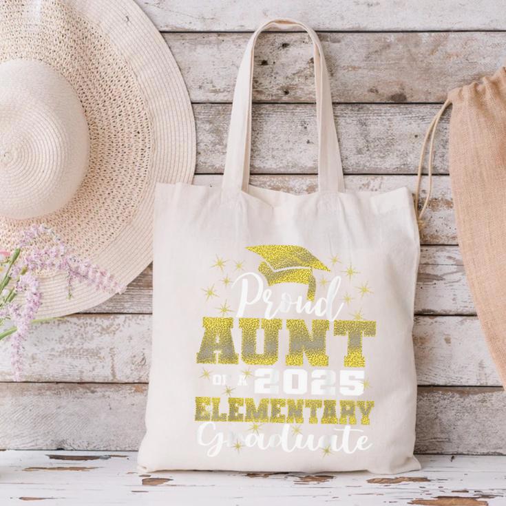 Proud Aunt Of 5th Grade Graduate 2025 Elementary Graduation Canvas Tote Bag
