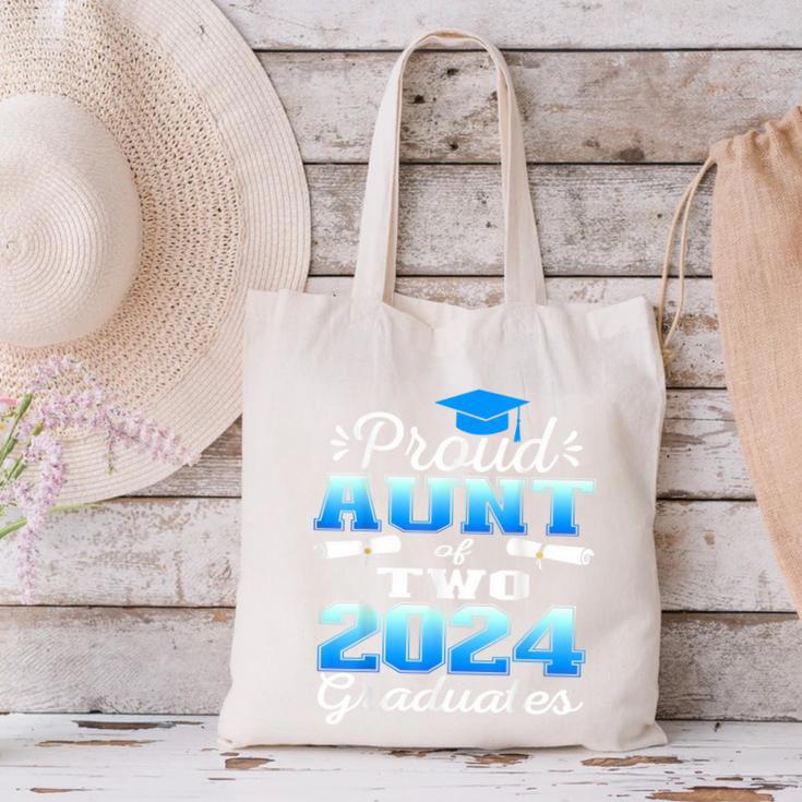 Proud Aunt Of Two 2024 Graduate Class 2024 Graduation Family Canvas Tote Bag