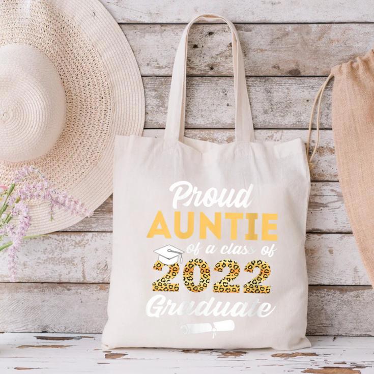 Proud Auntie Of 2022 Graduate Class 2022 Graduation Leopard Canvas Tote Bag