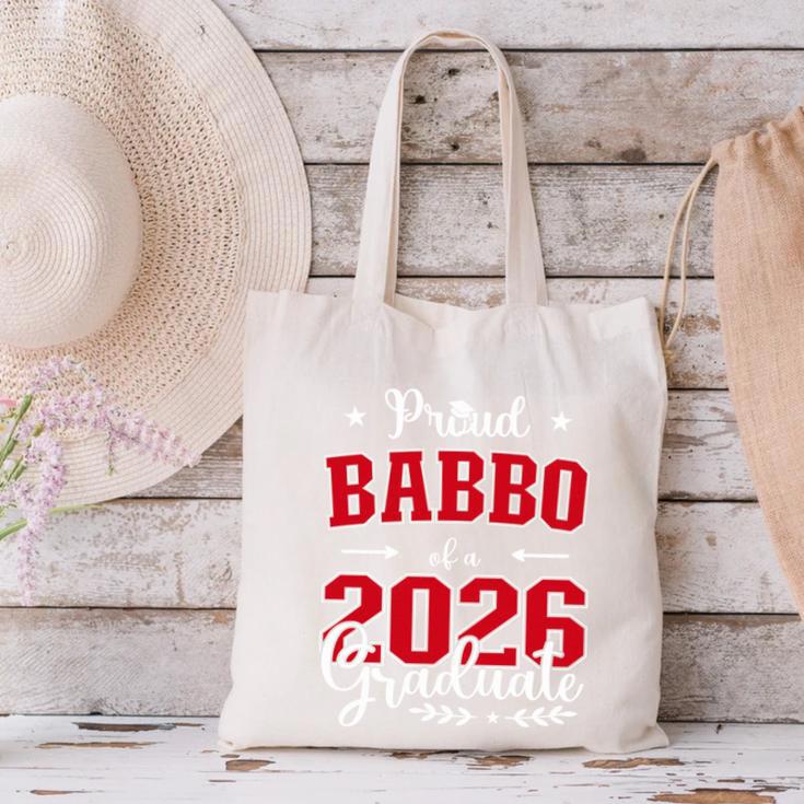 Proud Babbo Of a Class Of 2026 Graduate For Graduation Canvas Tote Bag