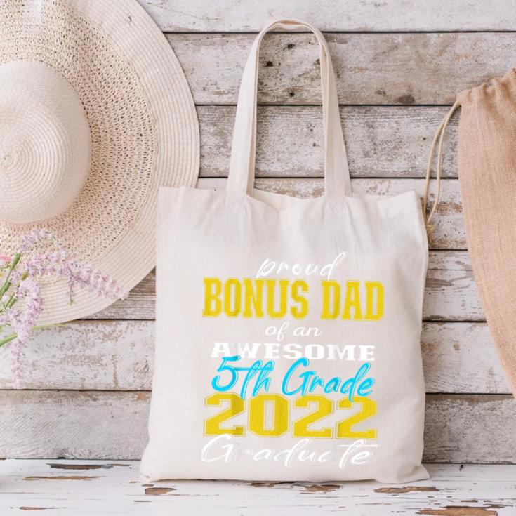 Proud Bonus Dad Of 5th Grade Graduate 2022 Family Graduation Canvas Tote Bag
