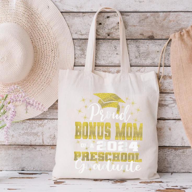 Proud Bonus Mom Of Pre School Graduate 2024 Graduation Bonus Canvas Tote Bag