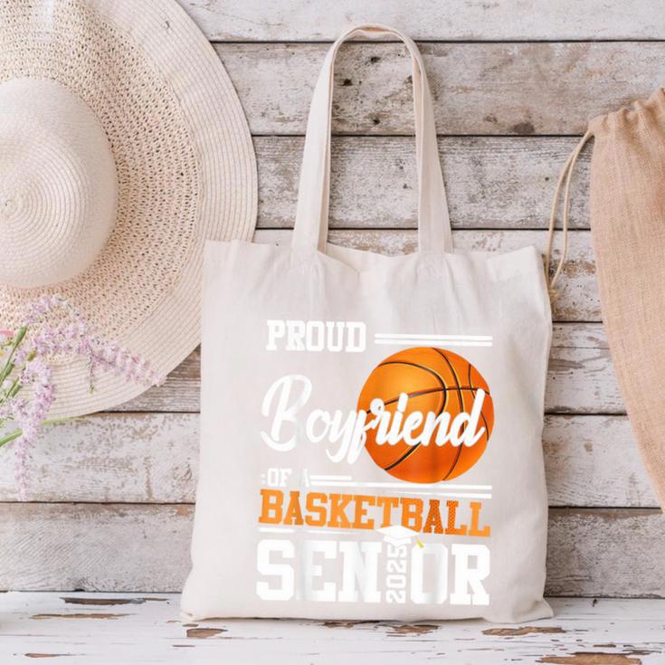Proud Boyfriend Of A 2025 Senior Graduation Basketball Canvas Tote Bag