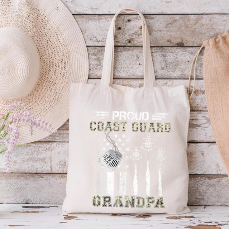 Proud Coast Guard Grandpa US Coast Guard Graduation Grandpa Canvas Tote Bag