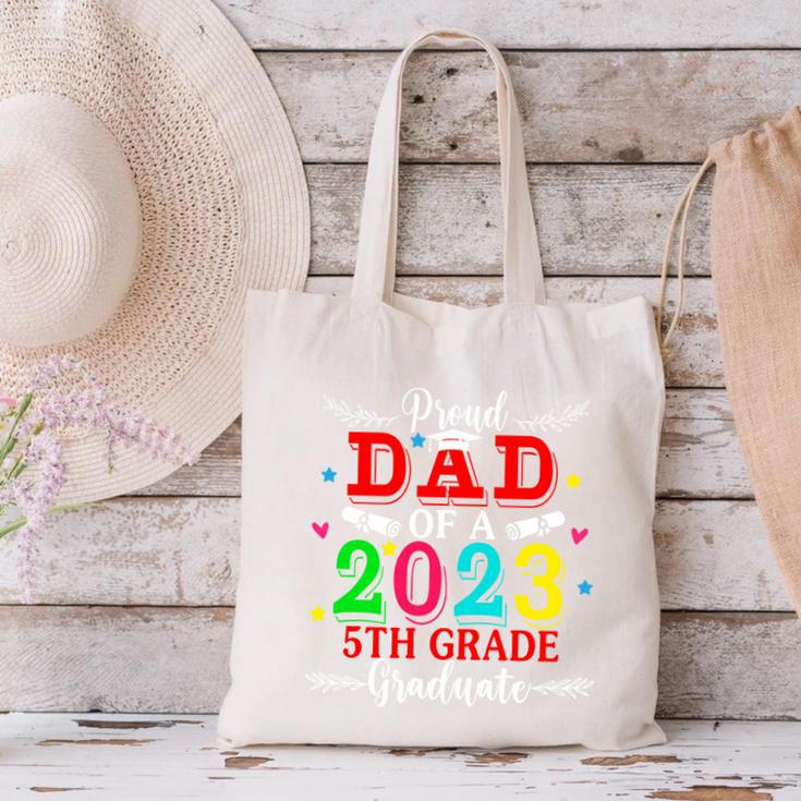 Proud Dad Of A 2023 5th Grade Graduate Graduation Family Canvas Tote Bag