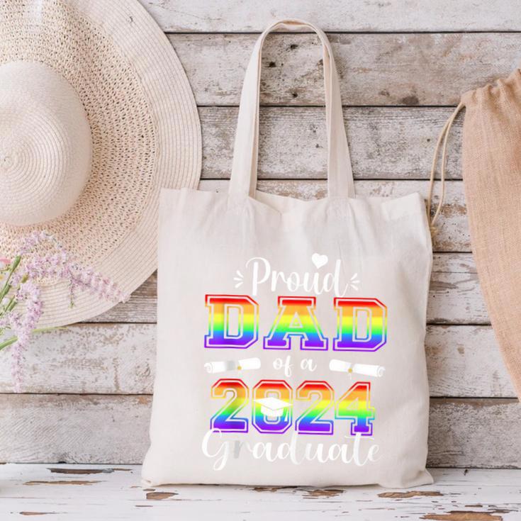 Proud Dad Of 2024 Graduate Class 2024 Graduation Family Canvas Tote Bag