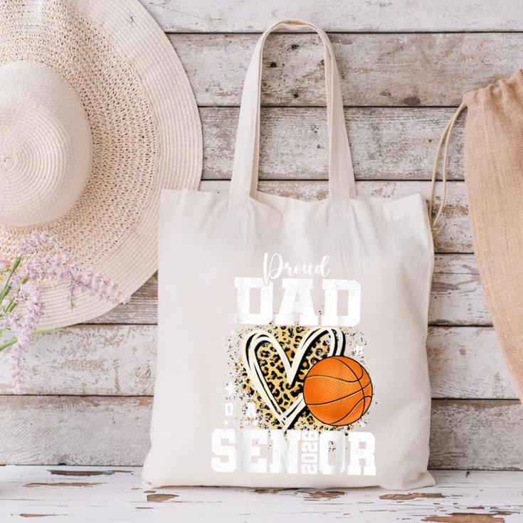 Proud Dad Of A 2026 Senior Basketball Graduation Leopard Canvas Tote Bag