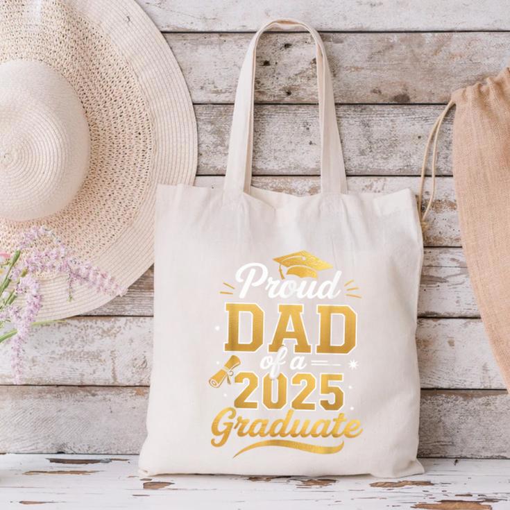 Proud Dad Of a Class Of 2025 Graduate Senior Graduation Canvas Tote Bag