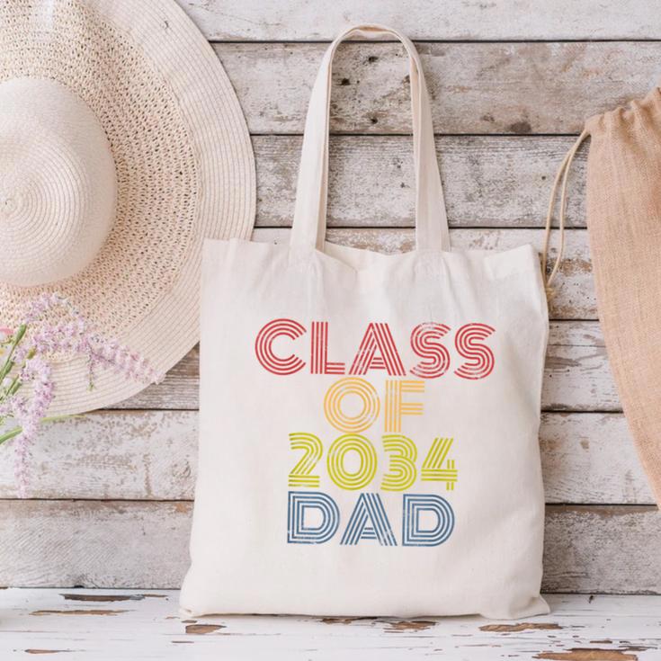 Proud Dad Of A Class Of 2034 Graduate Senior Graduation Canvas Tote Bag