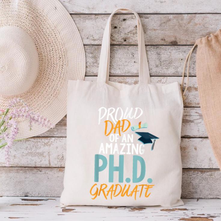 Proud Dad PhD Doctoral Graduation Doctorate Degree EdD PsyD Canvas Tote Bag
