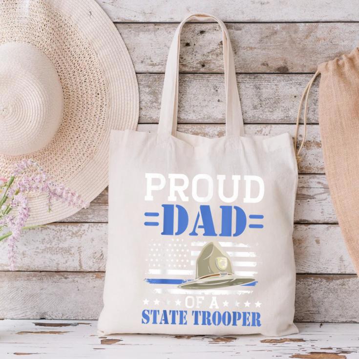 Proud Dad Of A State Trooper Police Officer Graduation Canvas Tote Bag