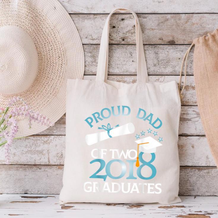 Proud Dad Of Two 2018 Graduates Twin Dads Graduation Canvas Tote Bag