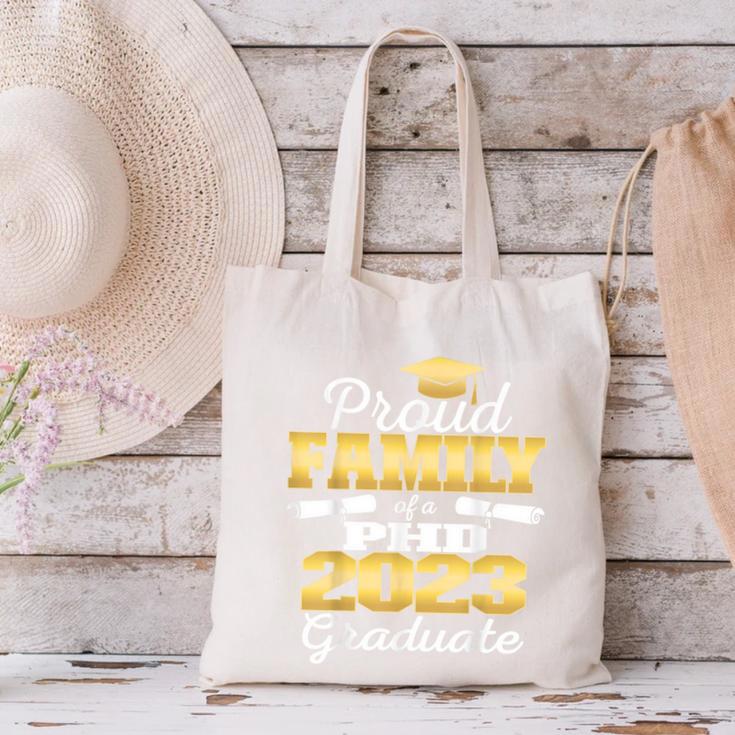 Proud Family Class Of 2023 PHD Graduate Doctorate Graduation Canvas Tote Bag
