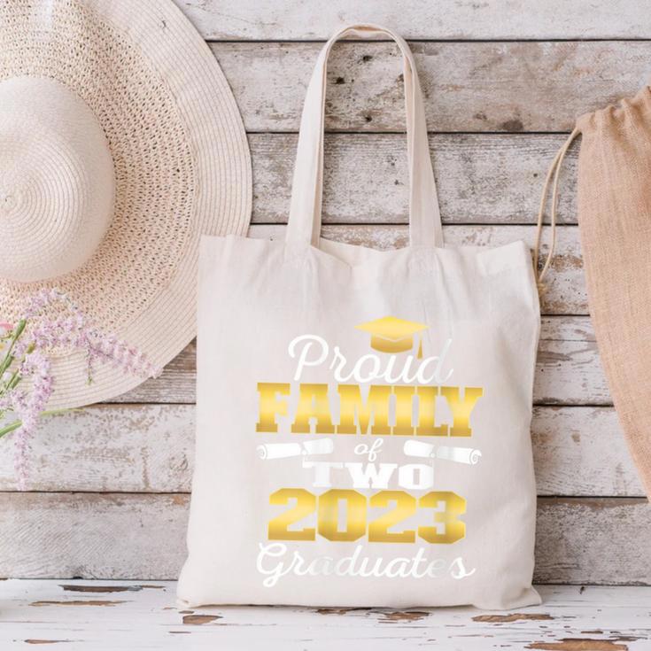 Proud Family Of Two 2023 Graduate Class 2023 Graduation Canvas Tote Bag