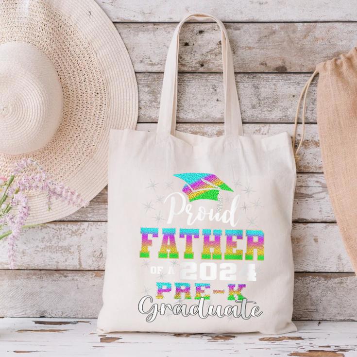 Proud Father Of PreK School Graduate 2024 Graduation Father Canvas Tote Bag