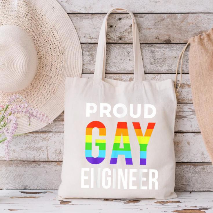 Proud Gay Engineer LGBTQ Rainbow Engineering Graduation Canvas Tote Bag