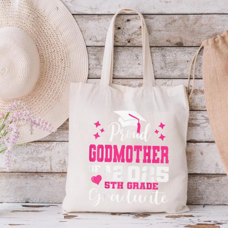 Proud Godmother Of 5th Grade Graduate 2025 Family Graduation Canvas Tote Bag