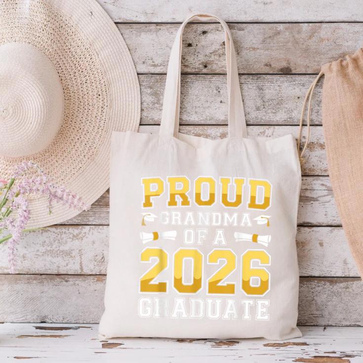 Proud Grandma Of A 2026 Graduate Shirt Class 2026 Graduation Canvas Tote Bag