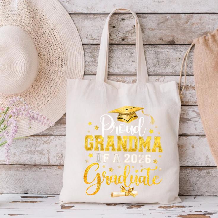 Proud Grandma Of A Class Of 2026 Graduate Senior Graduation Canvas Tote Bag