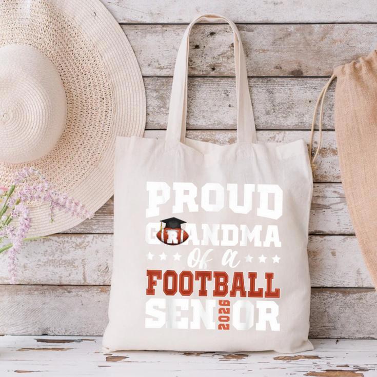 Proud Grandma Of a Football Senior 2026 Graduation Canvas Tote Bag